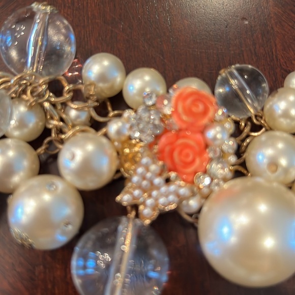 Statement necklace & bracelet set  faux pearls and beads set custom jewelry - Picture 16 of 16